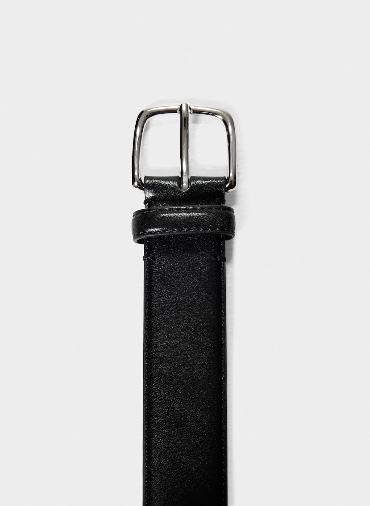 Essential Solid Brass Leather Wide Belt - Image 3
