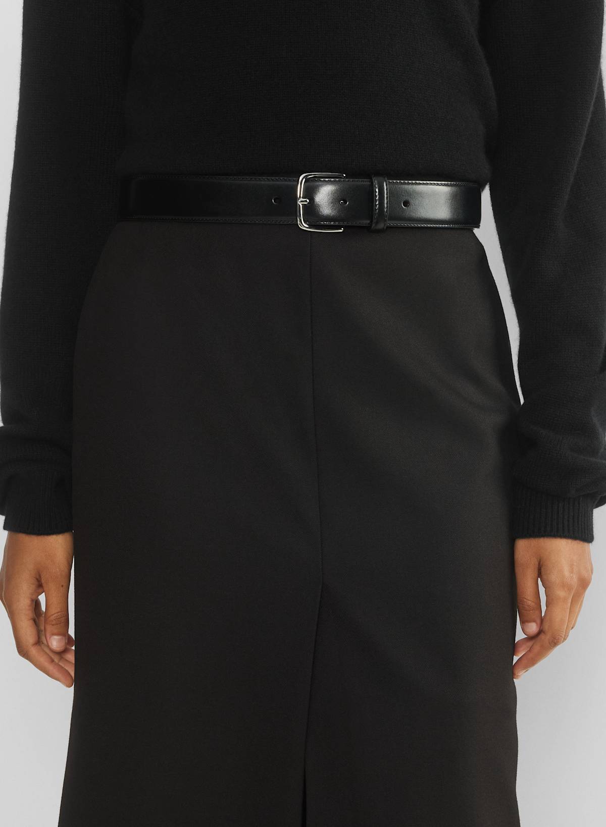 Essential Solid Brass Leather Wide Belt