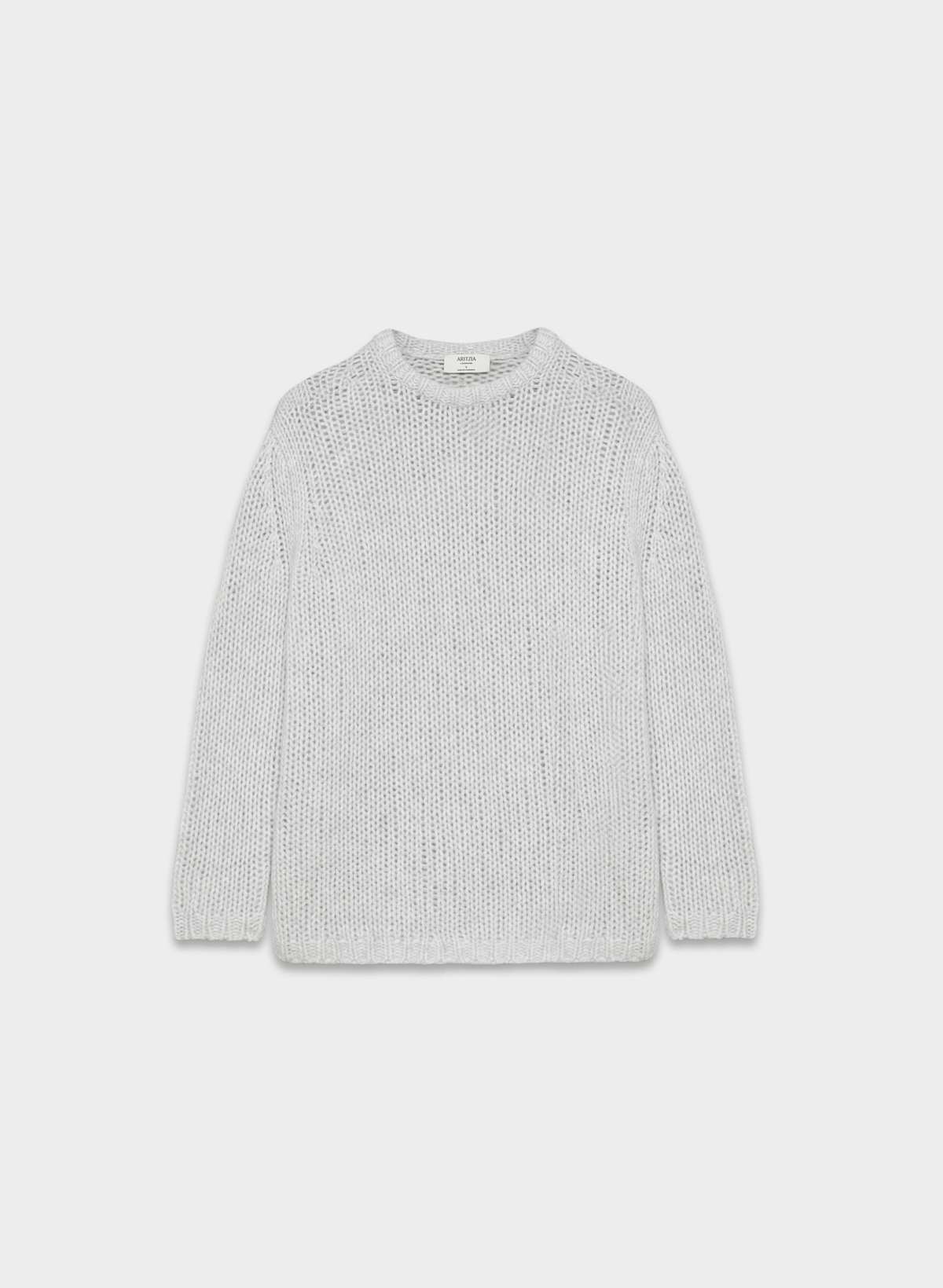 Mesh Cashmere Oversized Crew Sweater - Image 3