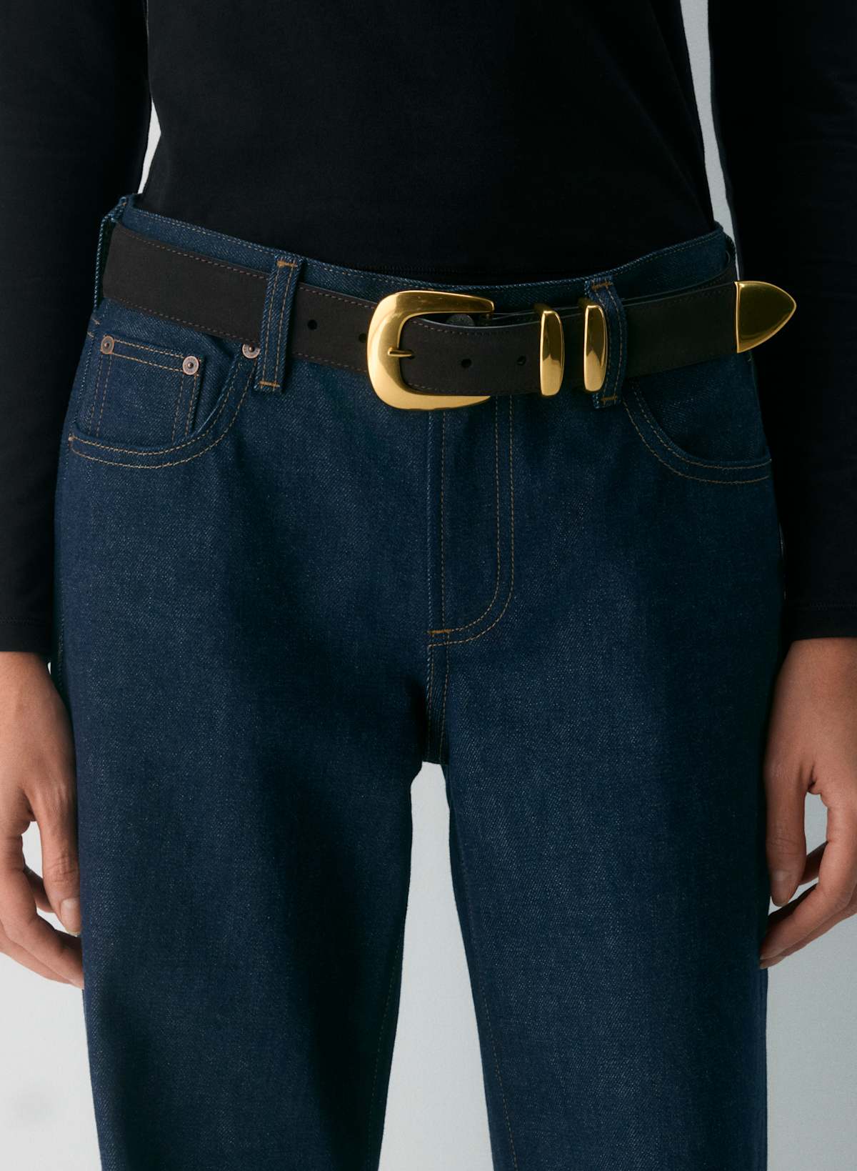 Legendary Solid Brass Suede Wide Belt