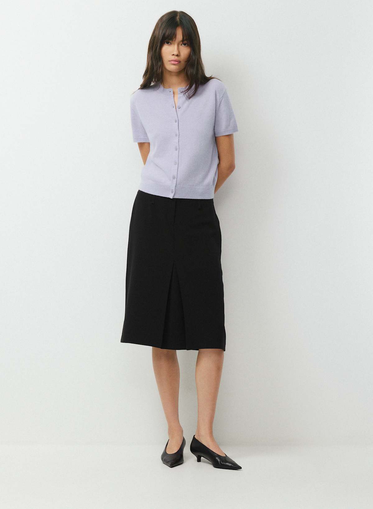 Bare Cashmere Noteworthy Shortsleeve Cardigan