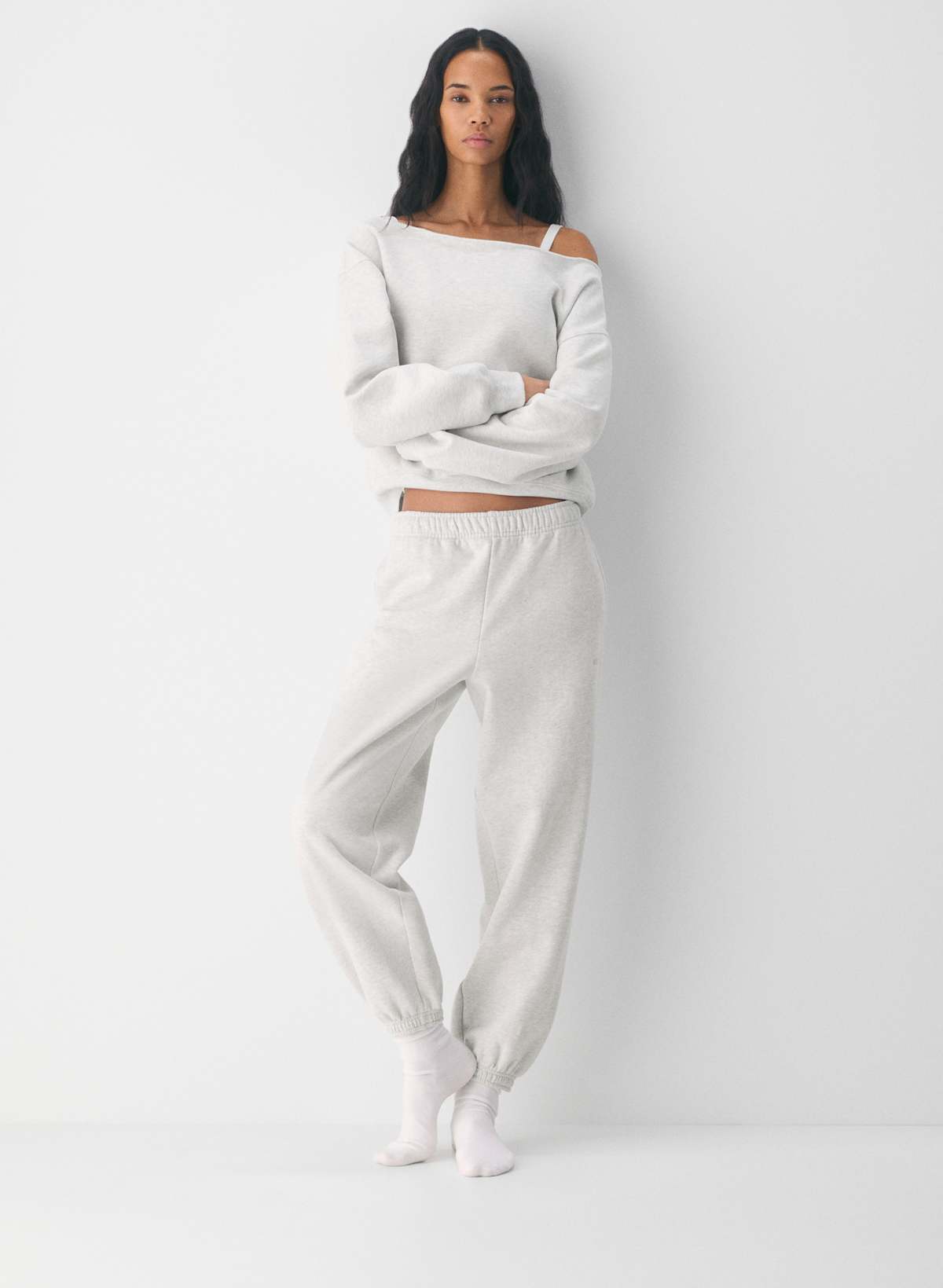 Cozy Sweatfleece BF Off-Shoulder Sweatshirt