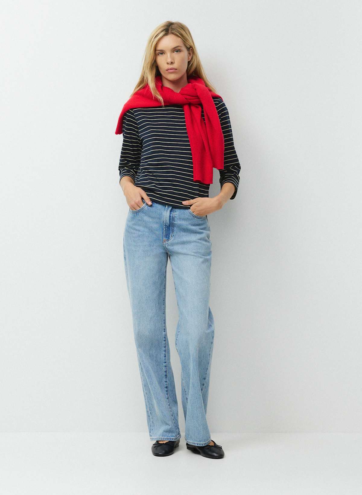 Denim Forum The Farrah Hi-Rise Wide Jean