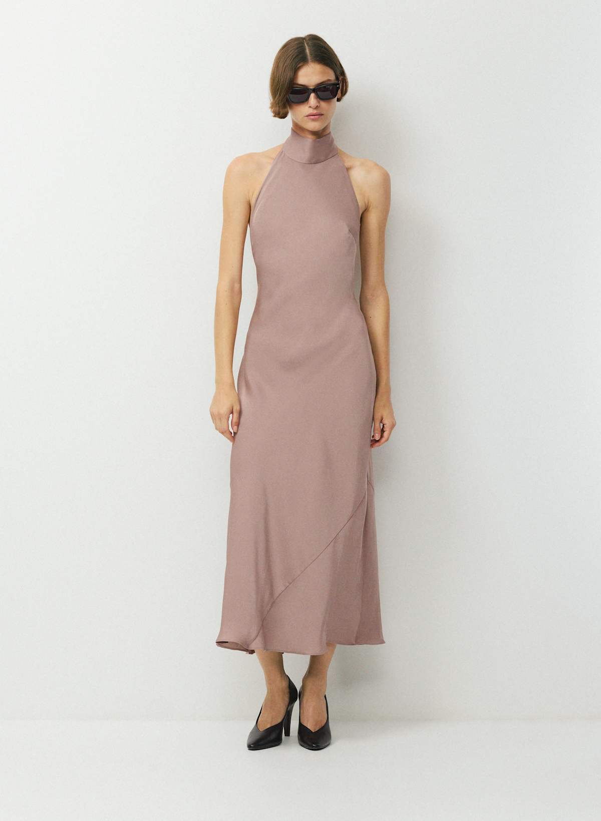 Tidal Satin Halter Dress