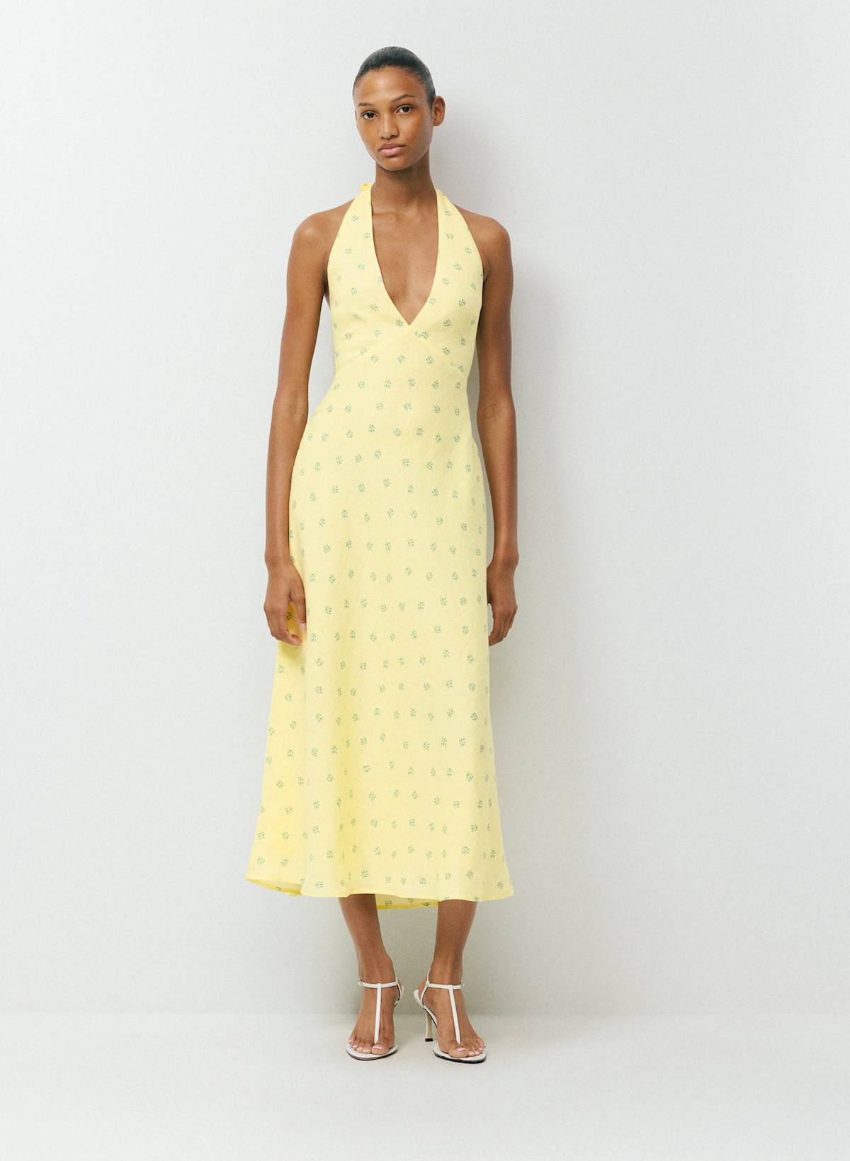 Nightscape Linen Halter Dress - Image 3