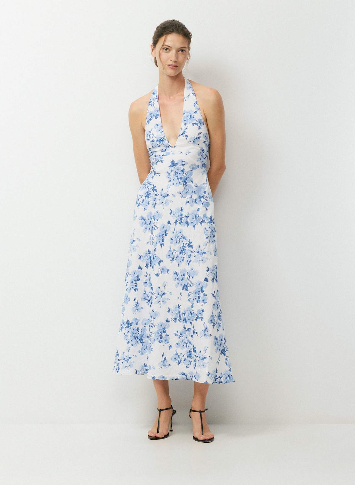 Nightscape Linen Halter Dress - Image 2