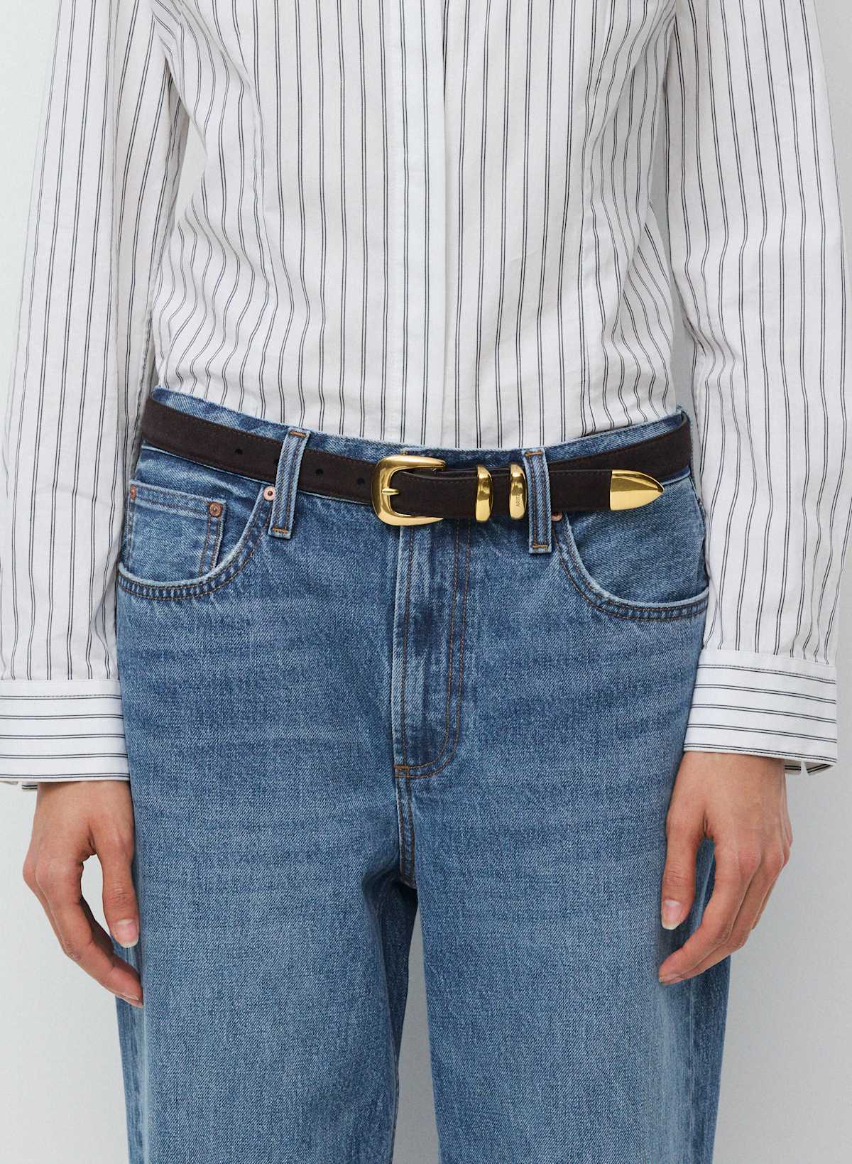 Legendary Solid Brass Suede Belt