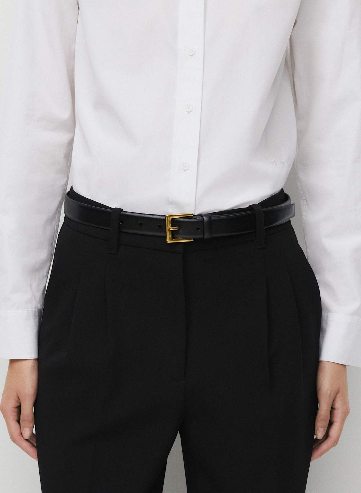 Mythos Solid Brass Leather Belt
