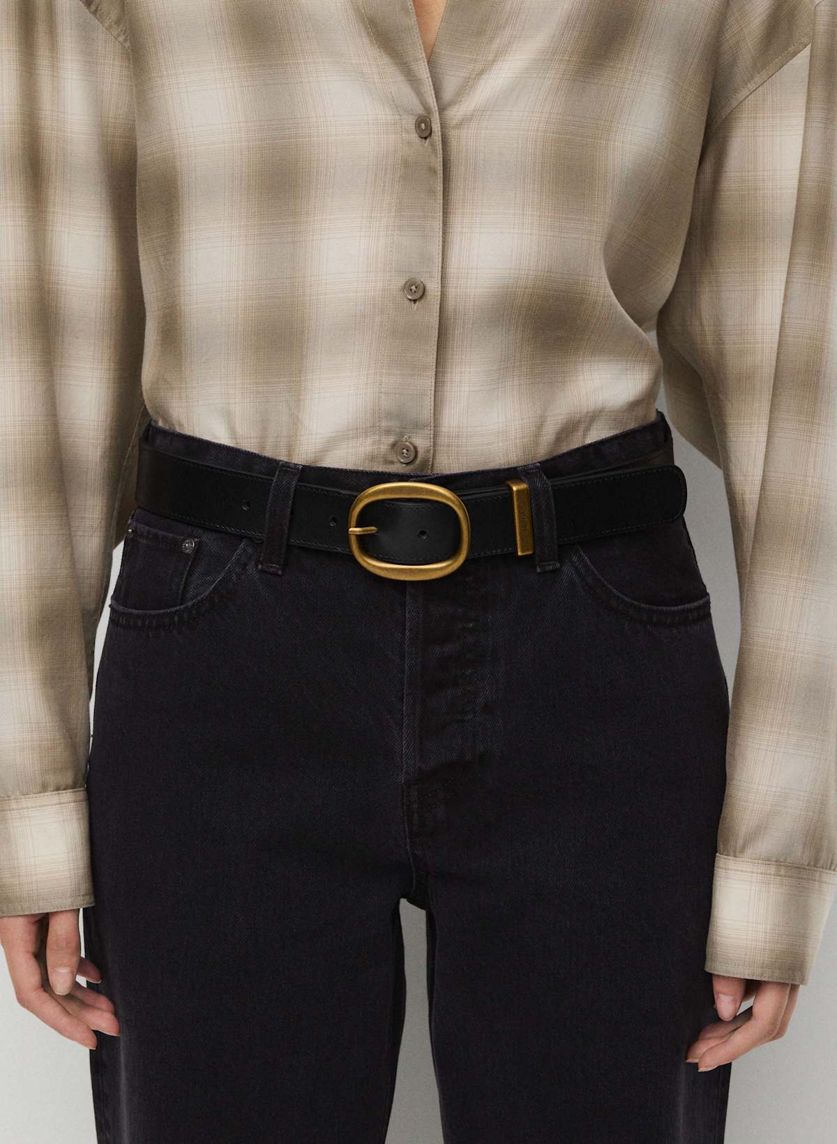 Lifetime Solid Brass Leather Wide Belt