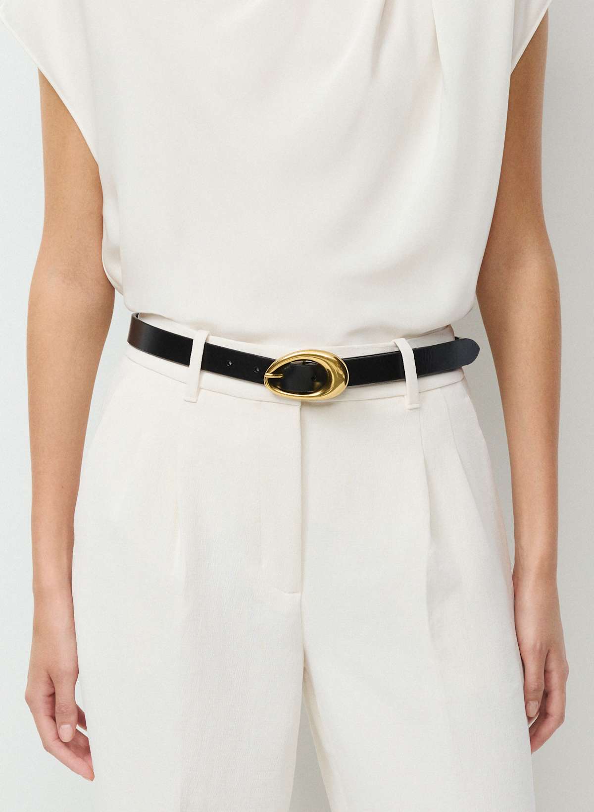 Perennial Solid Brass Leather Belt - Image 2