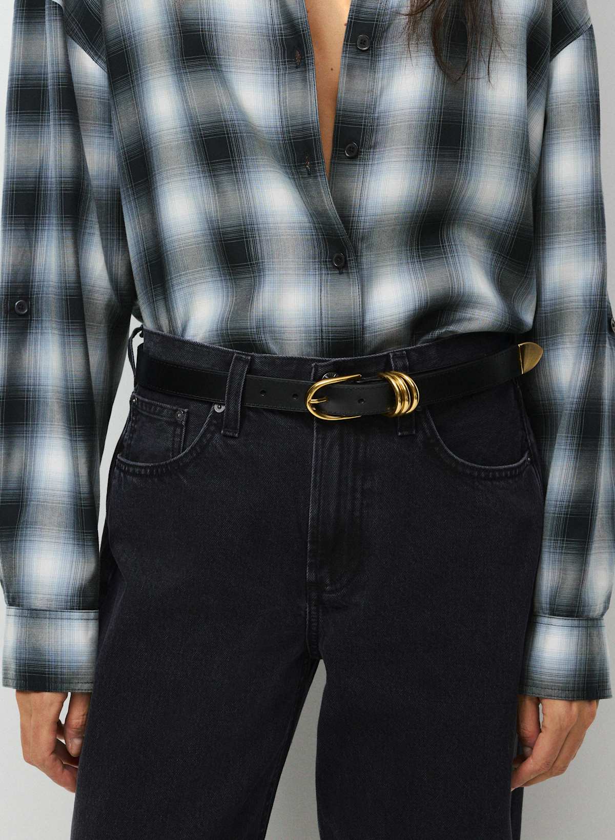 Opulence Solid Brass Leather Belt