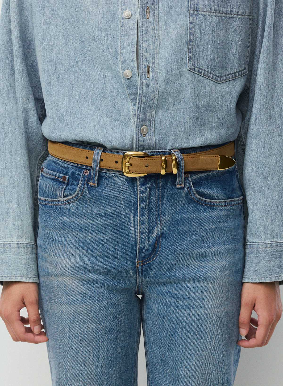 Legendary Solid Brass Suede Belt - Image 2