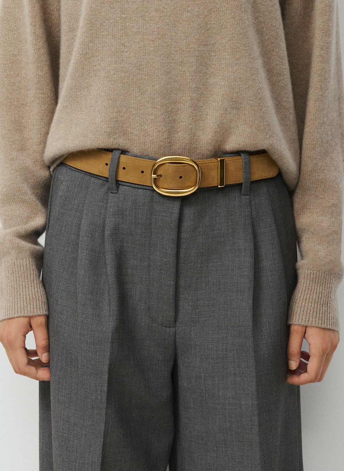 Lifetime Solid Brass Suede Wide Belt - Image 3