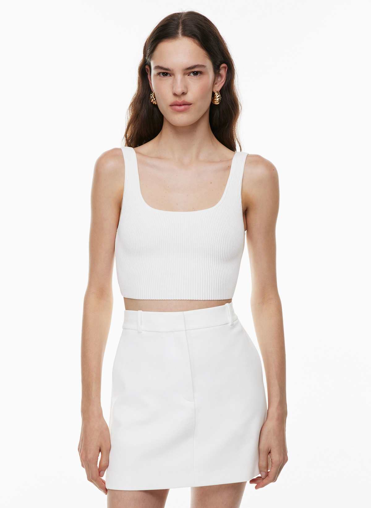 Sculpt Knit Squareneck Cropped Tank - Image 3
