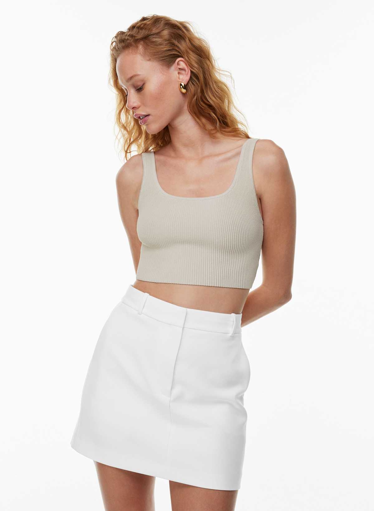 Sculpt Knit Squareneck Cropped Tank - Image 2