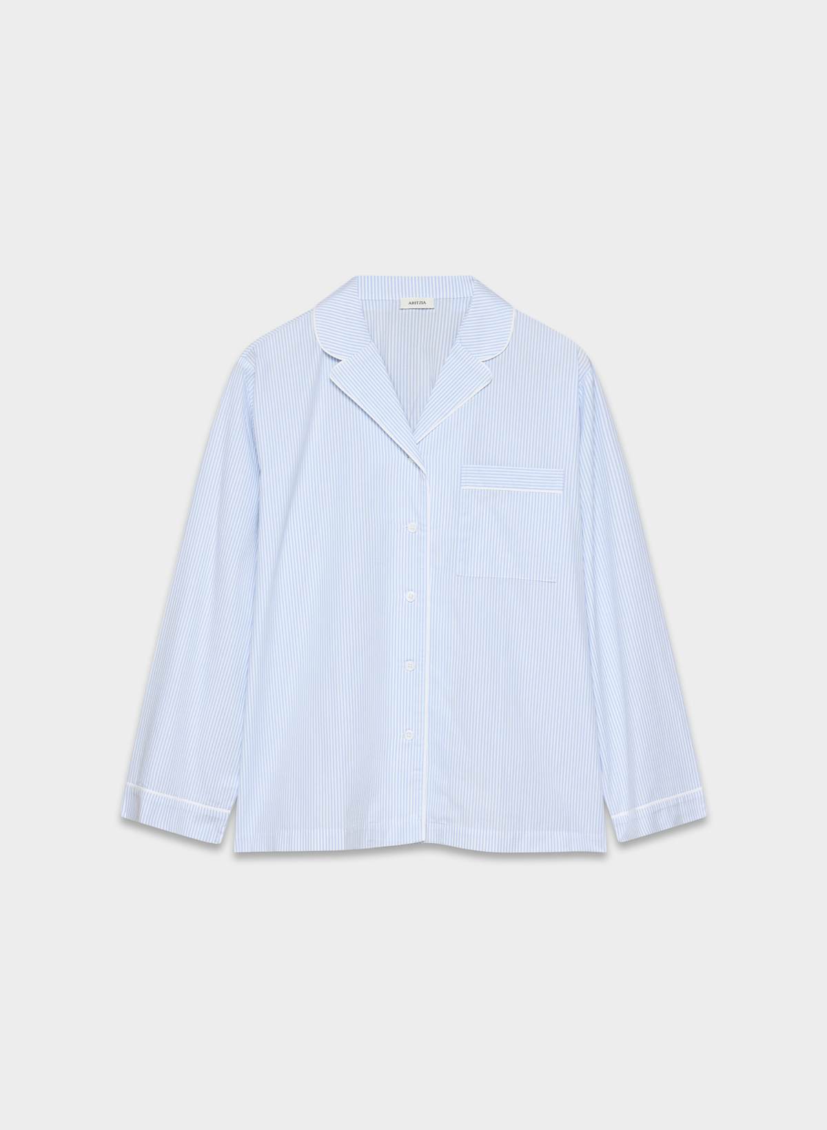 Laze Poplin Pajama Shirt - Image 3