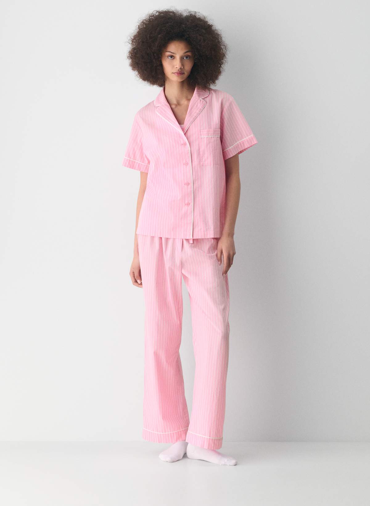 Laze Poplin Shortsleeve Pajama Shirt