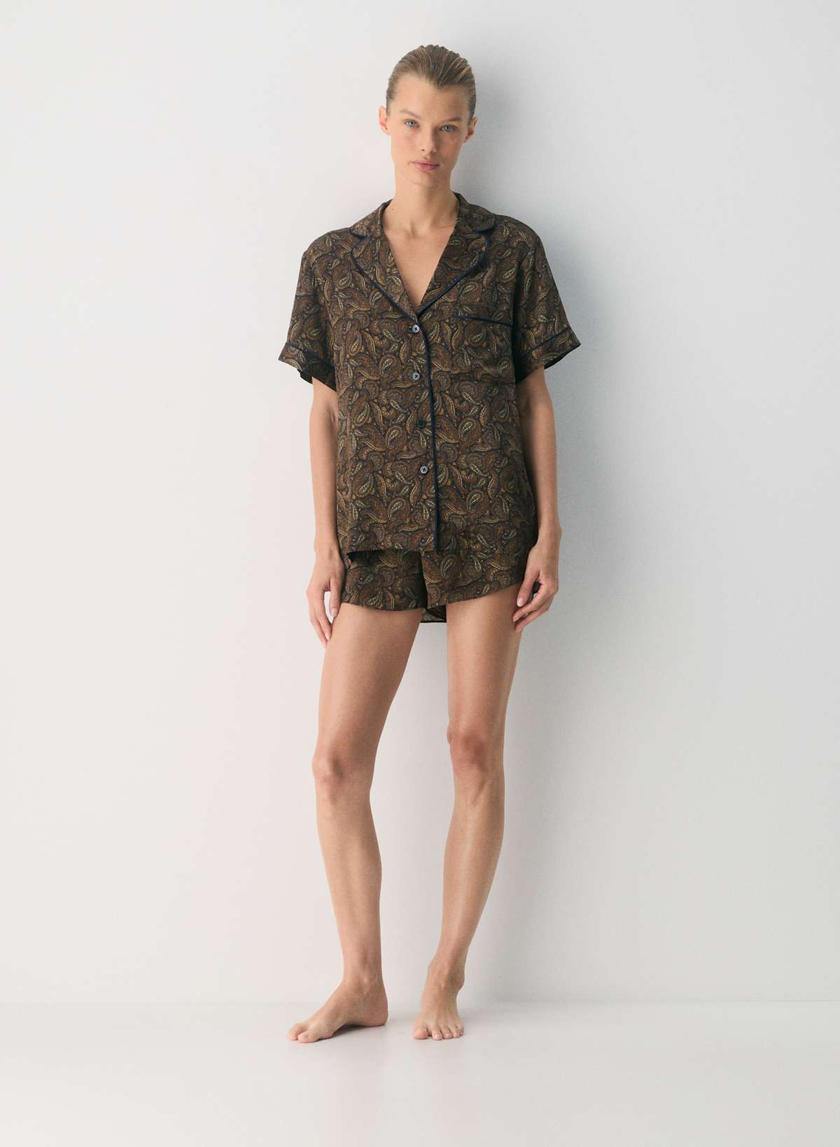 Nightside Silk Shortsleeve Pajama Shirt - Image 2