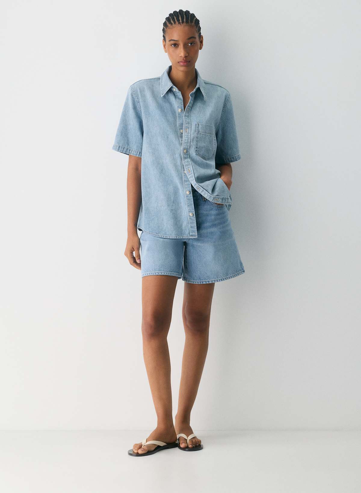 Denim Forum The '90s Vintage Shortsleeve Denim Shirt