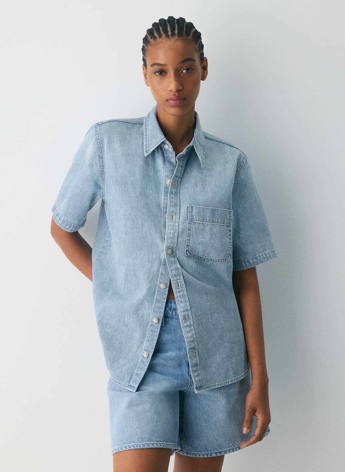 Denim Forum The '90s Vintage Shortsleeve Denim Shirt - Image 3