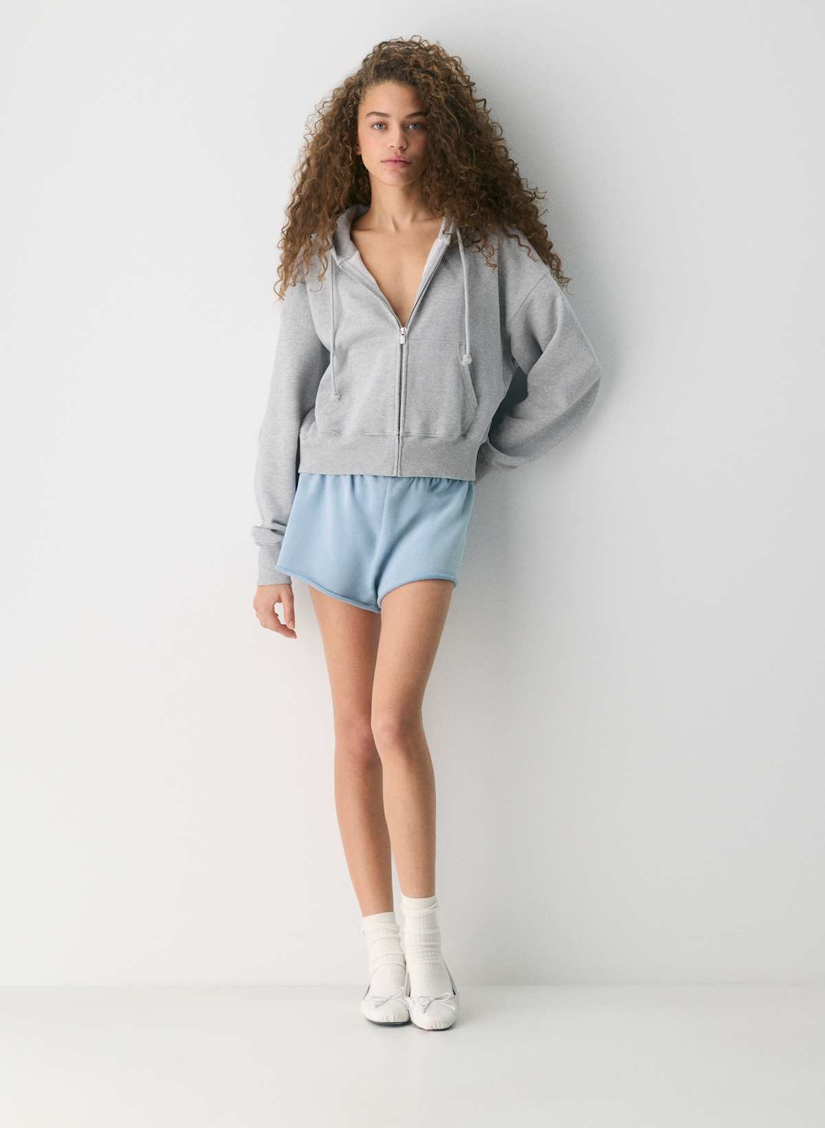 Terry Sweatfleece Boyfriend Boxy Zip Hoodie