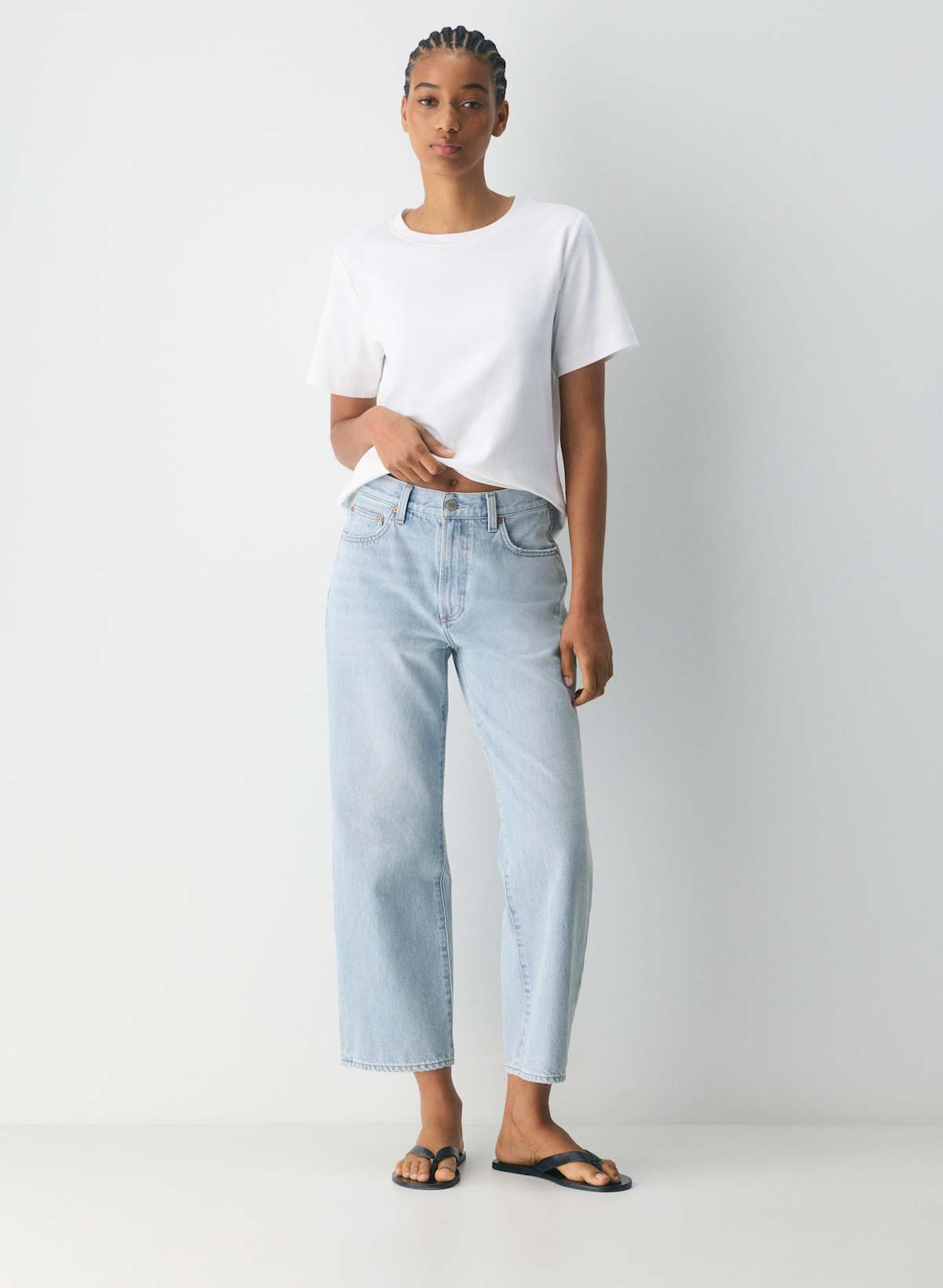 Denim Forum The Farrah Hi-Rise Wide Ankle Jean