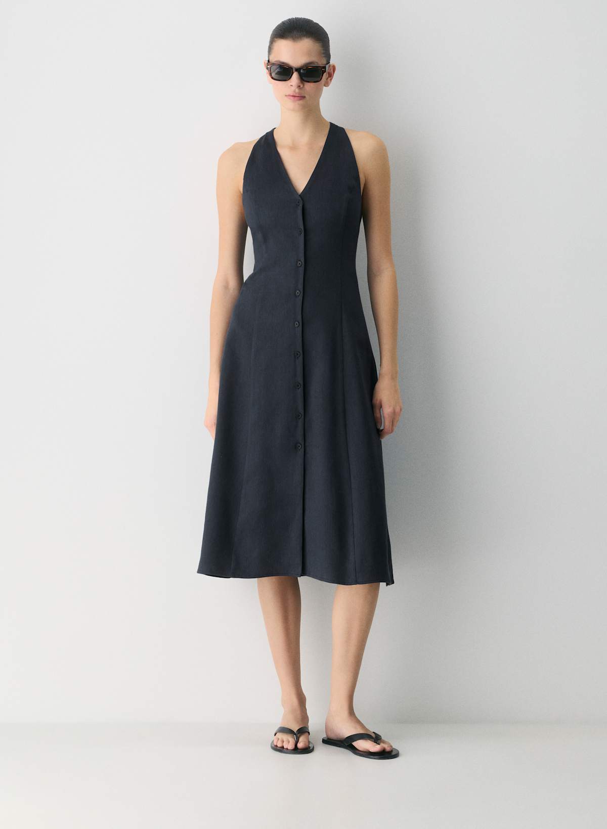 Ventura Linen Halter Dress - Image 2
