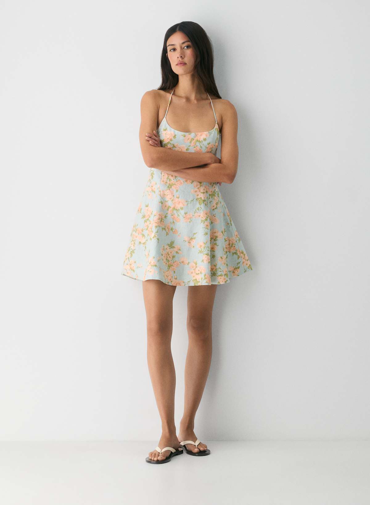 Abundance Linen Halter Dress