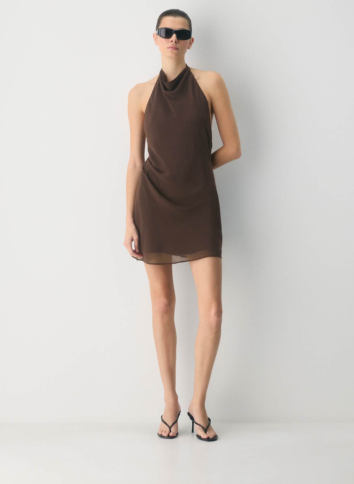 Fête Chiffon Audience Mini Halter Dress - Image 2