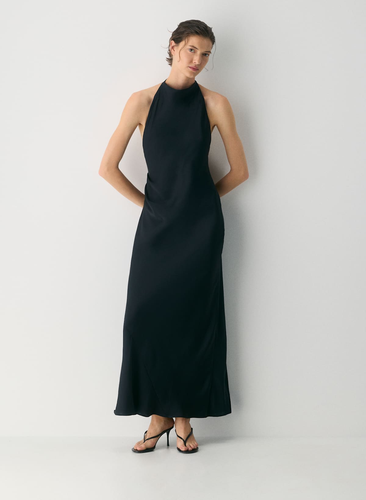 Audience Satin Full Halter Dress - Image 2