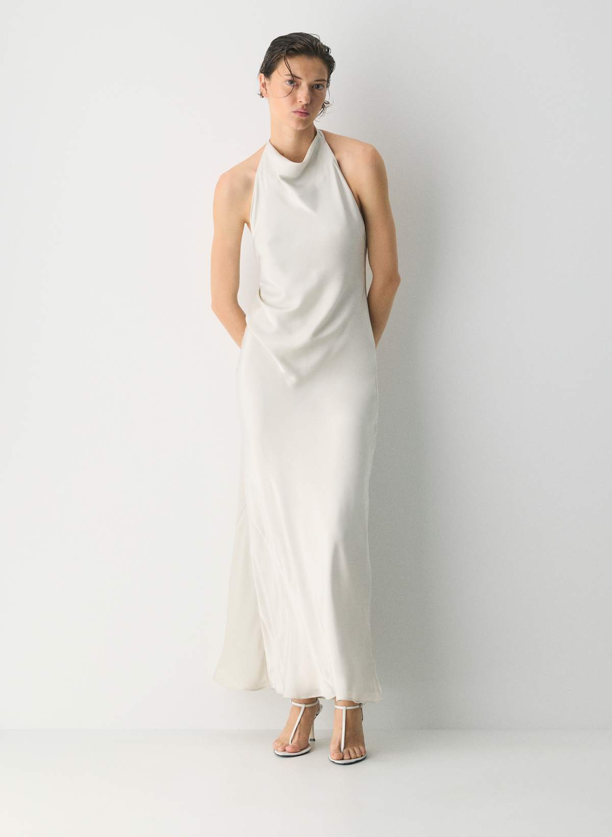 Audience Satin Full Halter Dress - Image 3