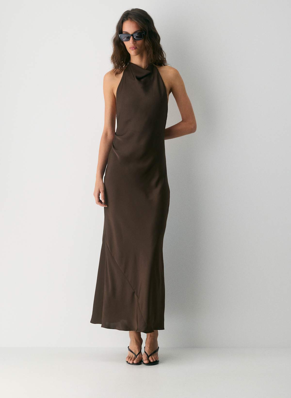 Audience Satin Full Halter Dress