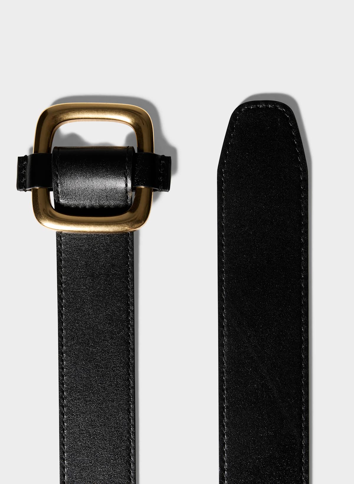 Slide Solid Brass Leather Belt - Image 3