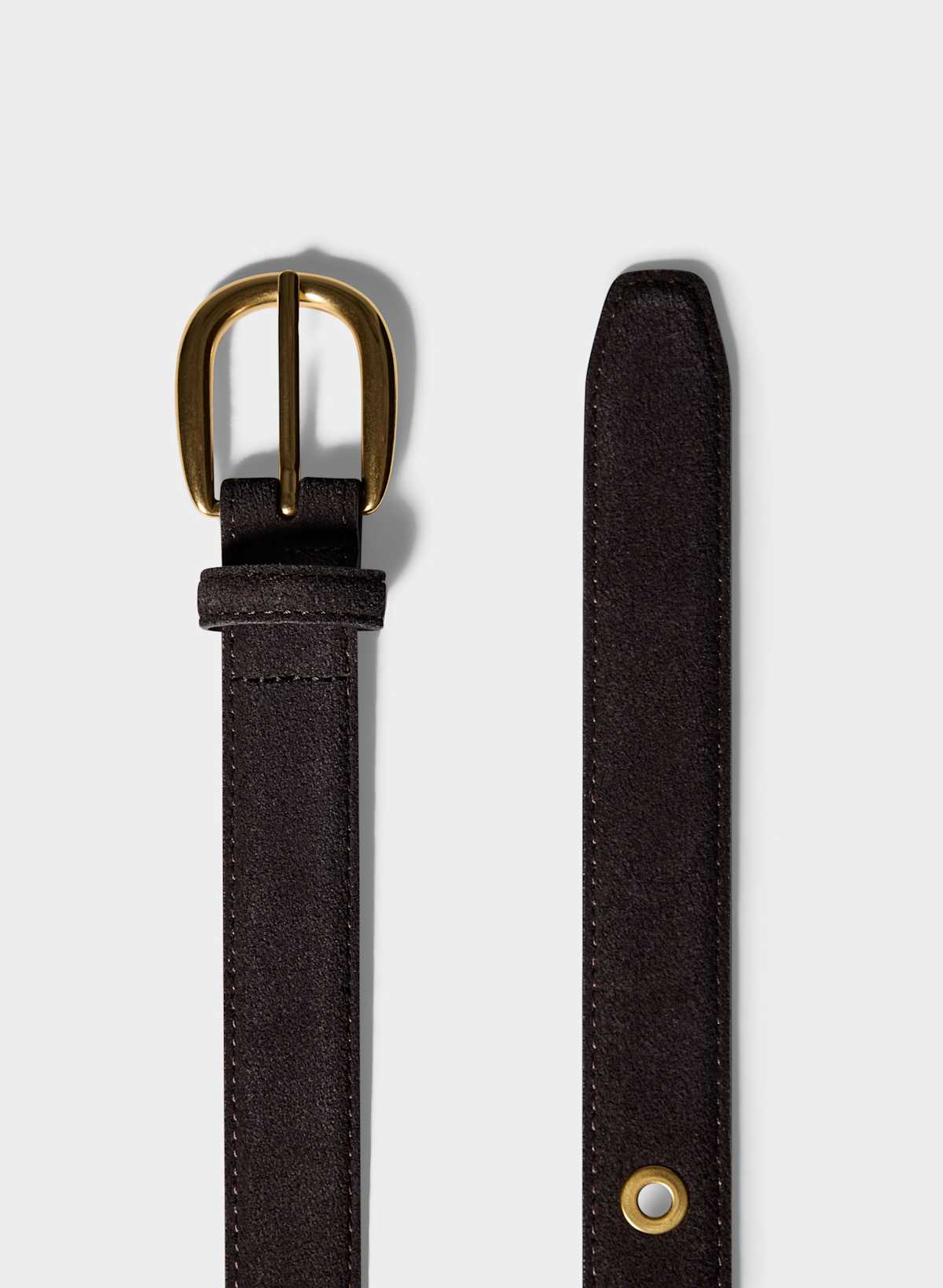 Dominion Solid Brass Suede Belt - Image 2